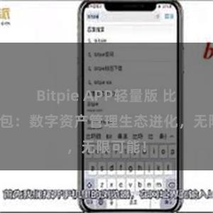 Bitpie APP轻量版 比特派钱包：数字资产管理生态进化，无限可能！