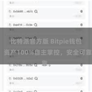 比特派官方版 Bitpie钱包：资产100%自主掌控，安全可靠。