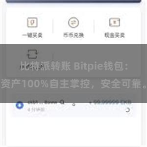 比特派转账 Bitpie钱包：资产100%自主掌控，安全可靠。