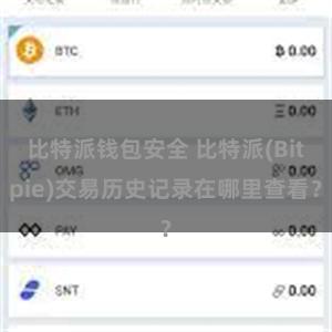 比特派钱包安全 比特派(Bitpie)交易历史记录在哪里查看？