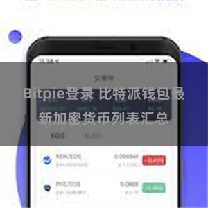 Bitpie登录 比特派钱包最新加密货币列表汇总